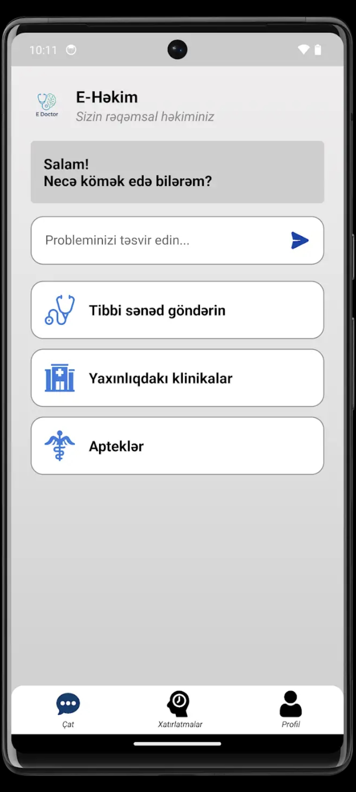 E-Həkim app mockup